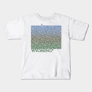 State of Wyoming Colorful Maze Kids T-Shirt